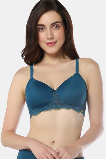 Amante Padded Non Wired Full Coverage Super Support Bra - Gebralta Blue Buy Amante Padded Non Wired Full Coverage Super Support Bra - Gebralta Blue